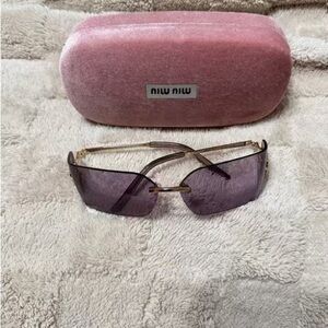 Miu Miu Purple Sunglasses with Pink Case